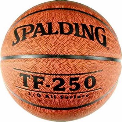 Мяч баскетбольный Spalding TF-250 Производитель SPALDING TF-250.Размер 7.Камера бутиловая.Армирование нейлоновой нитью.Материал синтетическая кожа (поливинилхлорид).Серия TRAINING, для зала и улицы.